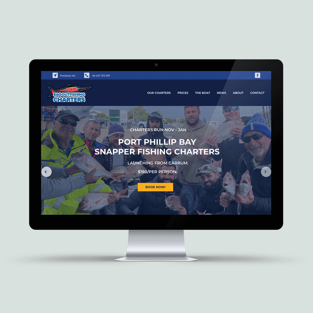Fishing Charter Web Design Portfolio - Website Design & Development by Websites Au Melbourne