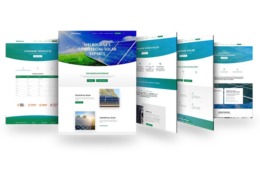 Master-5Screens-1-sml Omzen Solar Website Design Case Study - Websites designed and developed on WordPress by Websites Au Melbourne