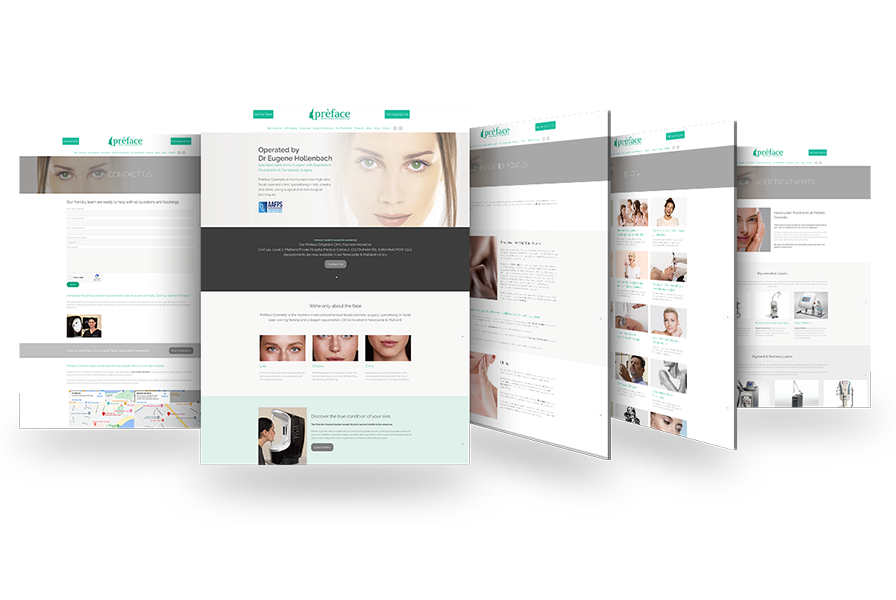 Preface-Cosmetic-5Screens-1-sml Cosmetic Clinic Website Case Study Melbourne - Websites designed and developed on WordPress by Websites Au Melbourne
