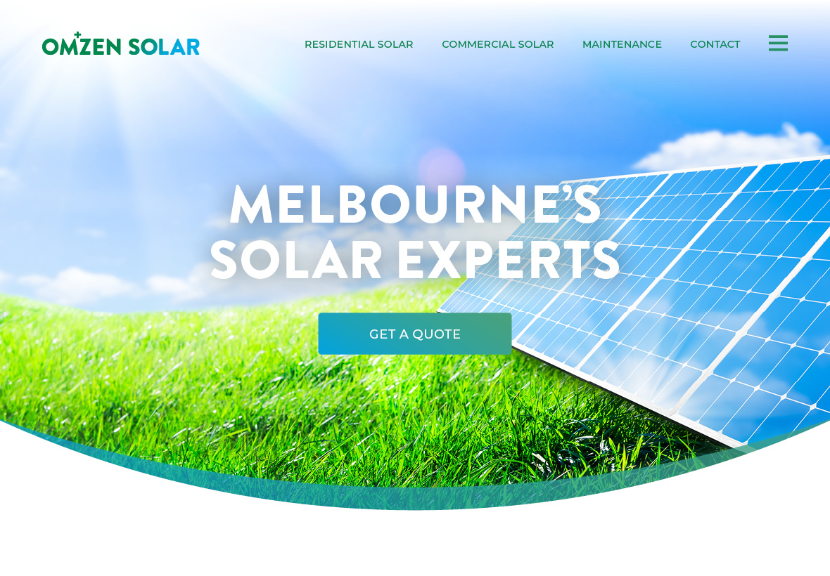 Omzen Solar Melbourne landing page - Website designed and developed on WordPress by Websites Au