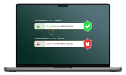 Transparent SSL Certificate Illustration - Websites designed and developed on WordPress by Websites Au Melbourne