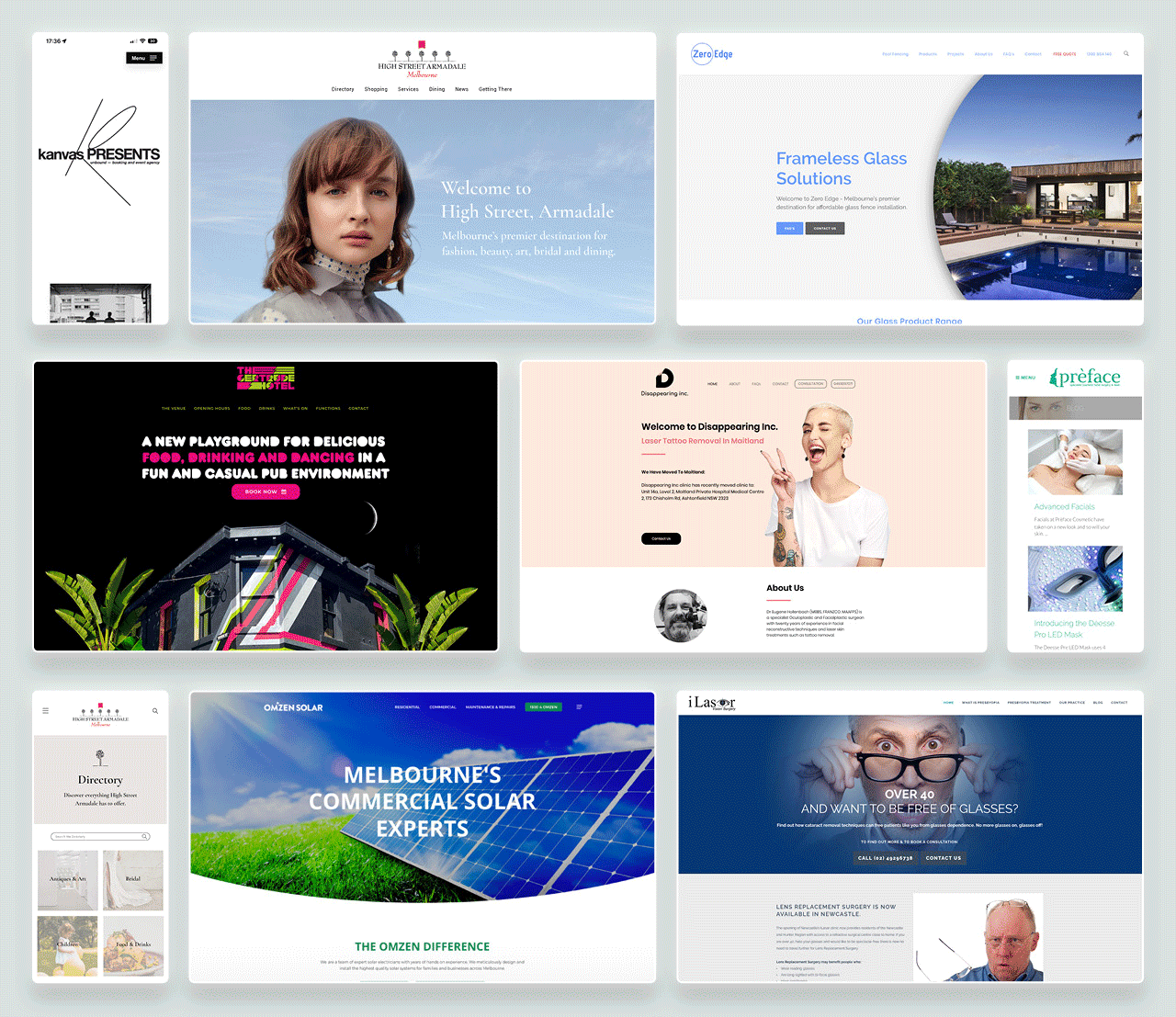 Websites Au Home - Portfolio Compilation - Websites designed and developed on WordPress by Websites Au Melbourne