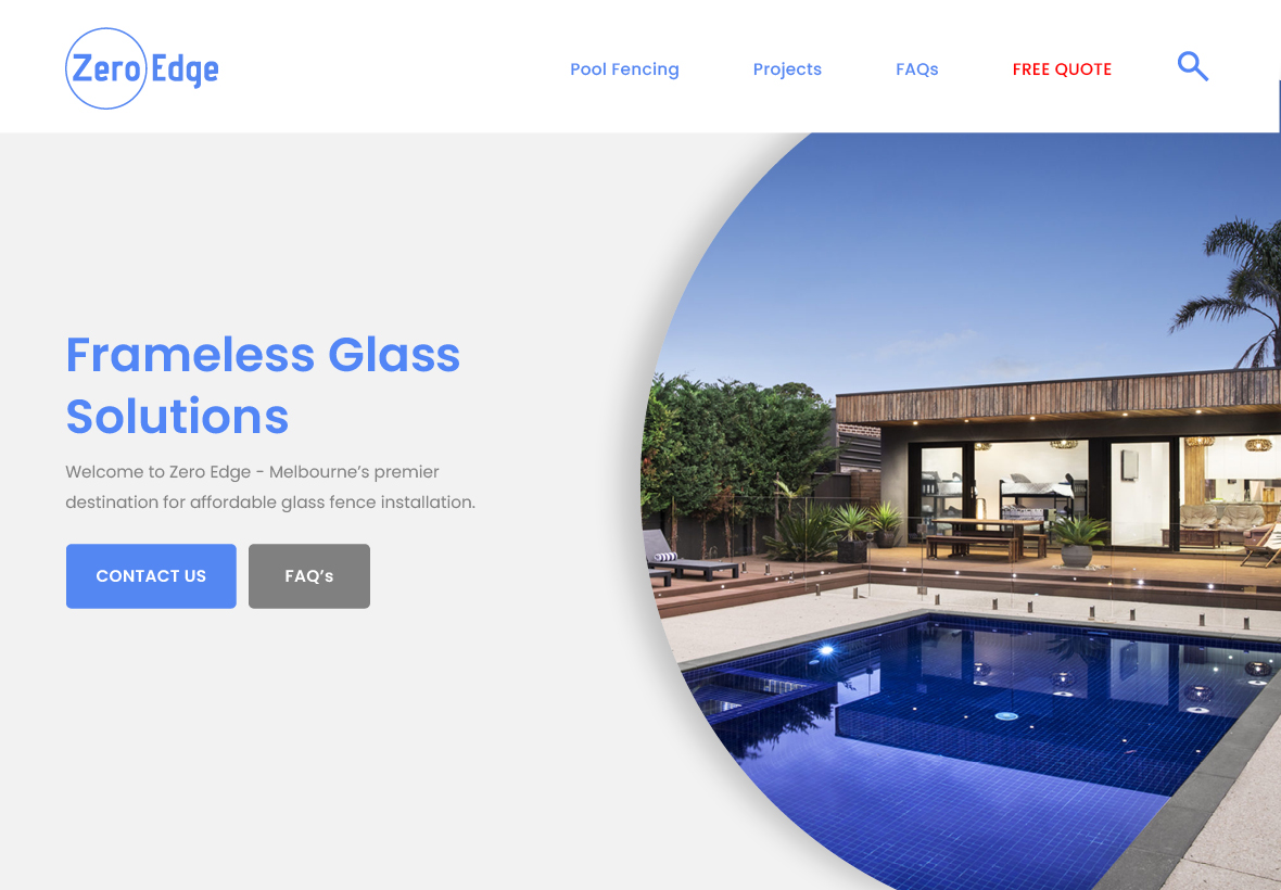 Website designed and developed on WordPress by Websites Au Melbourne - Glass panel installation business scroll through page