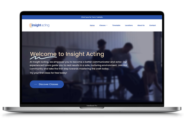 Melbourne acting studio website design - Website designed and developed on WordPress by Websites Au