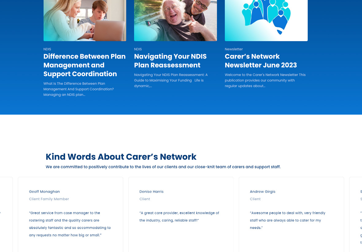 Carer's Network Portfolio
