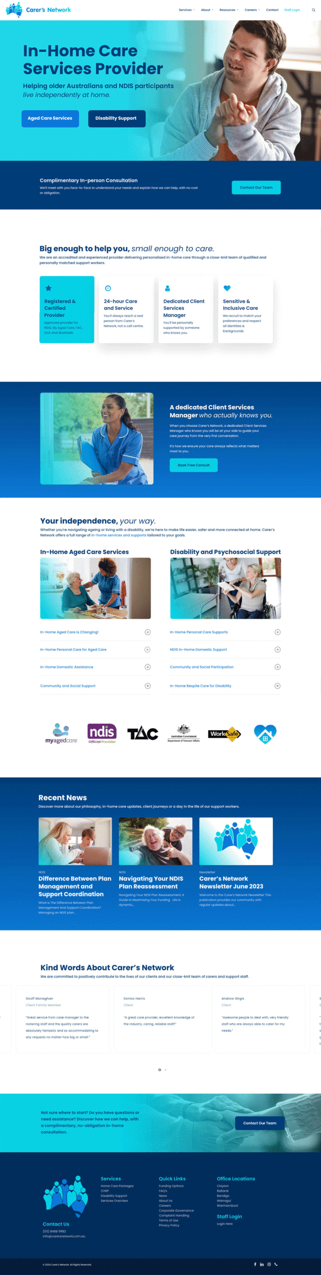 Carer's Network Mobile View