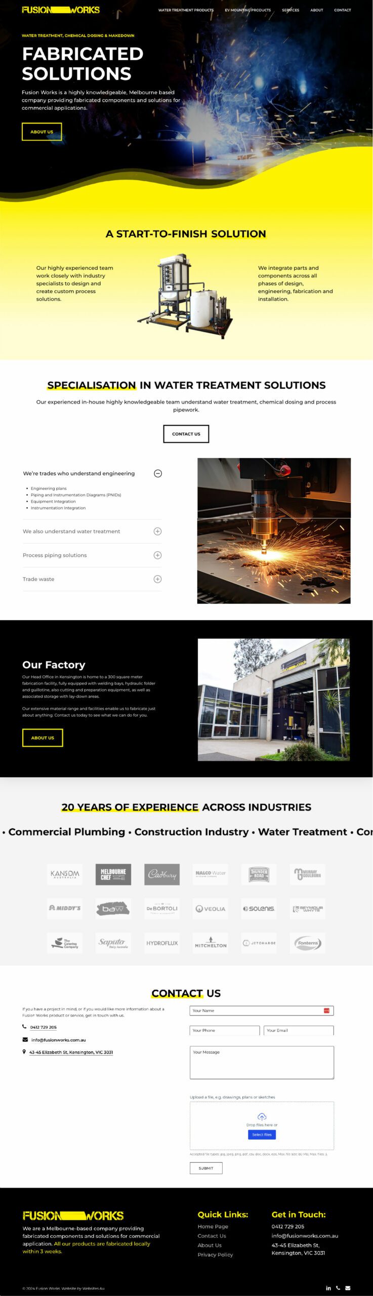 Websites Au Content Creation Agency Melbourne - Custom Website Design & Development for a Fabrication Business