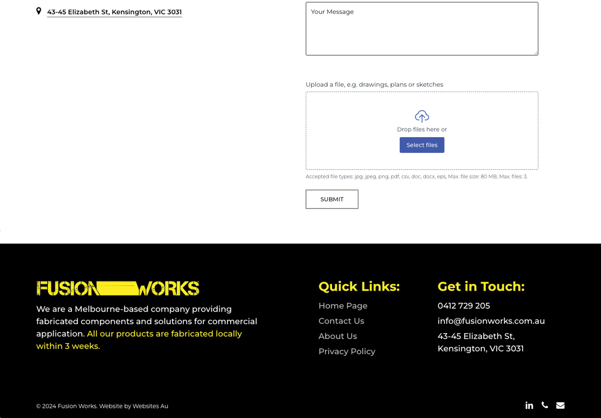 Websites Au Content Creation Agency Melbourne - Website Monitoring & Maintenance for a Fabrication Business