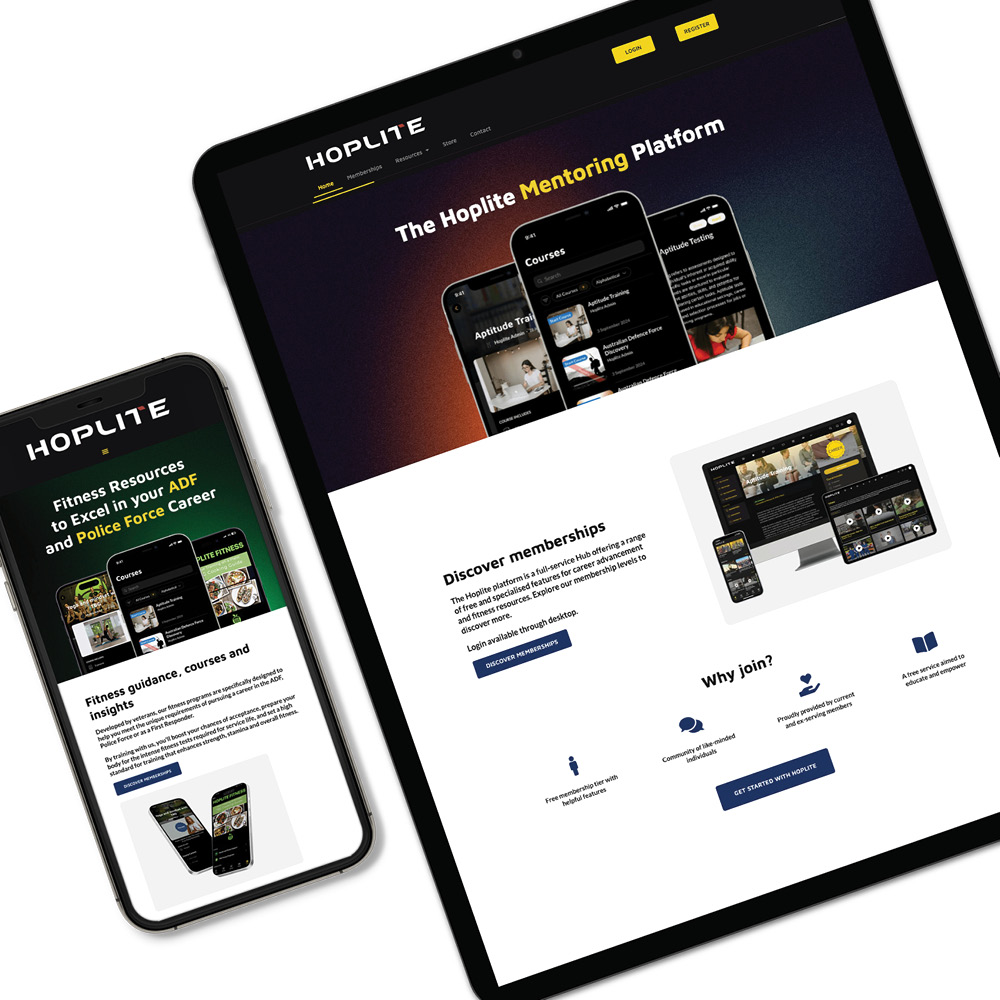 Websites Au client portfolio Hoplite
